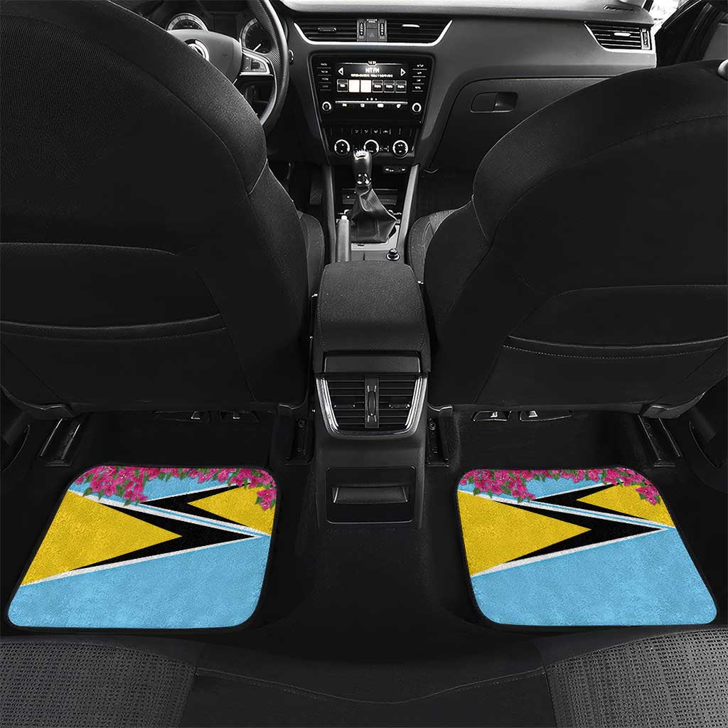 Personalized Pitons Saint Lucian Bougainvillea Car Mats