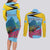 Personalized Pitons Saint Lucian Bougainvillea Couples Matching Long Sleeve Bodycon Dress and Long Sleeve Button Shirt