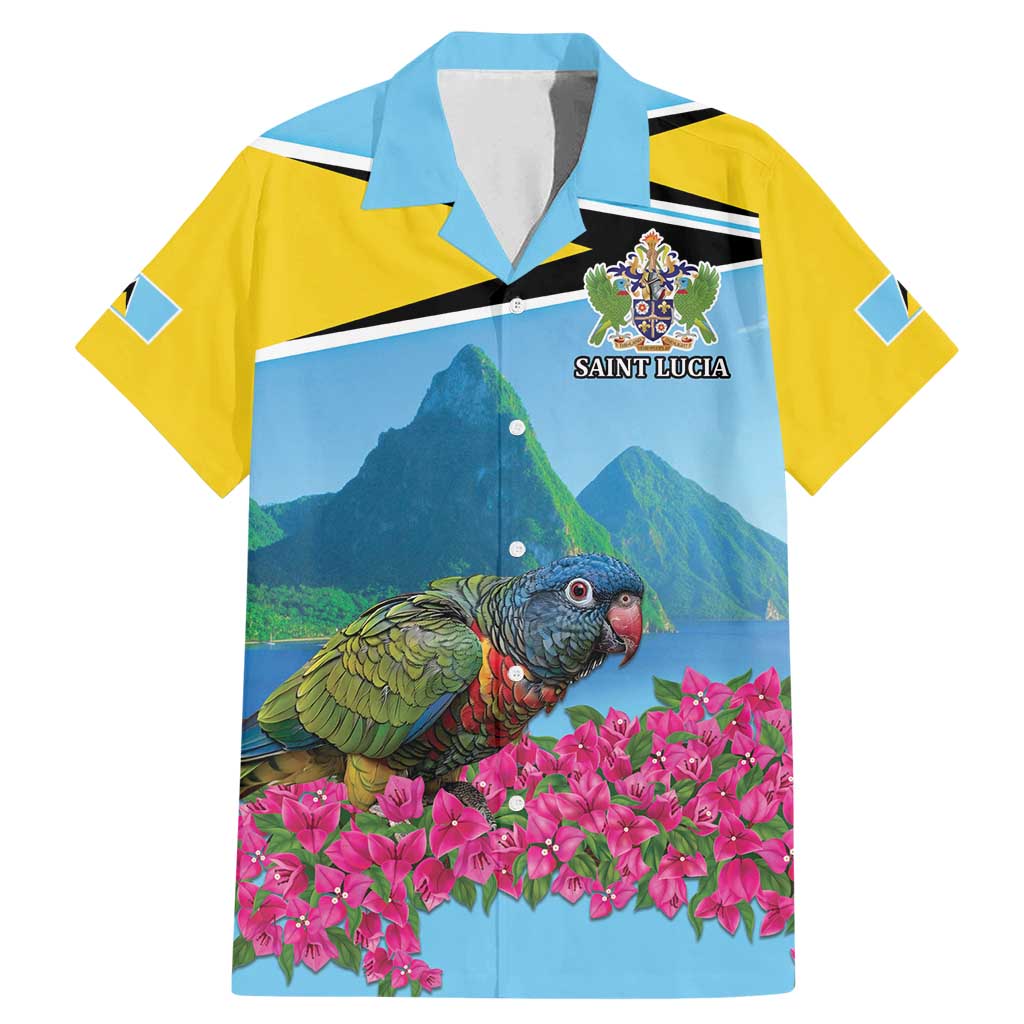 Personalized Pitons Saint Lucian Bougainvillea Family Matching Mermaid Dress and Hawaiian Shirt