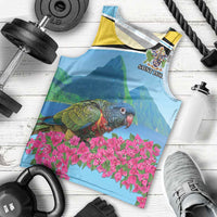 Personalized Pitons Saint Lucian Bougainvillea Men Tank Top