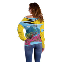 Personalized Pitons Saint Lucian Bougainvillea Off Shoulder Sweater