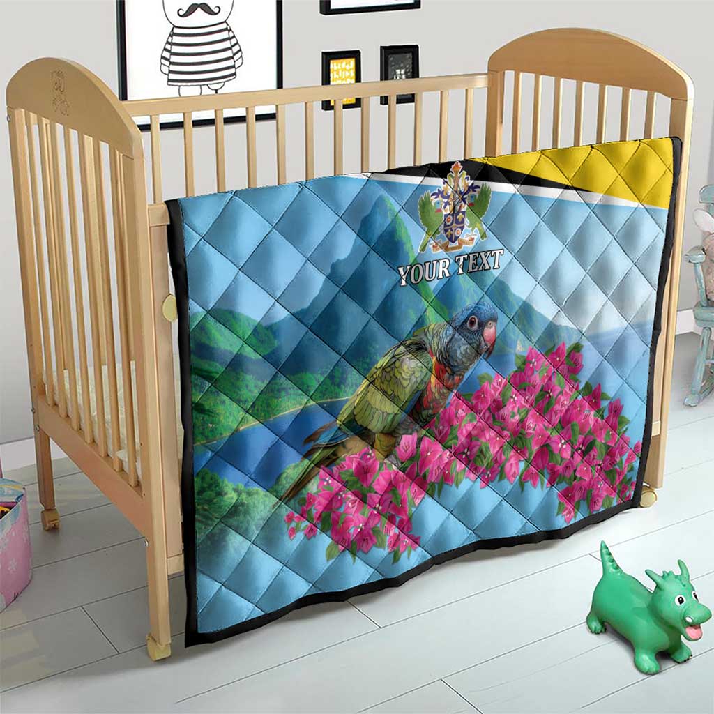 Personalized Pitons Saint Lucian Bougainvillea Quilt