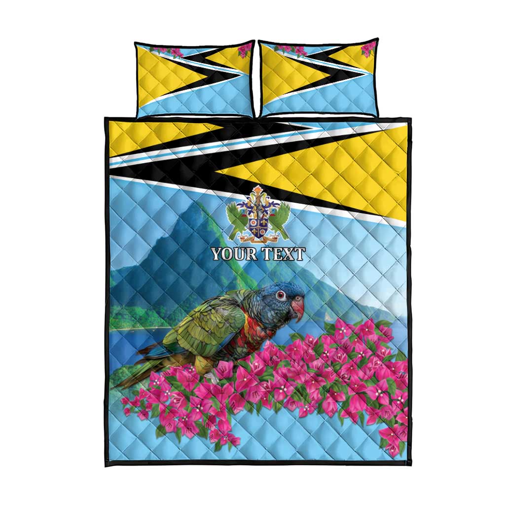 Personalized Pitons Saint Lucian Bougainvillea Quilt Bed Set