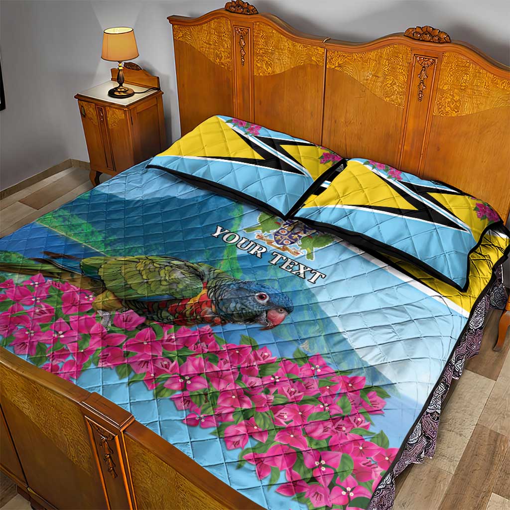 Personalized Pitons Saint Lucian Bougainvillea Quilt Bed Set
