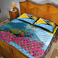 Personalized Pitons Saint Lucian Bougainvillea Quilt Bed Set