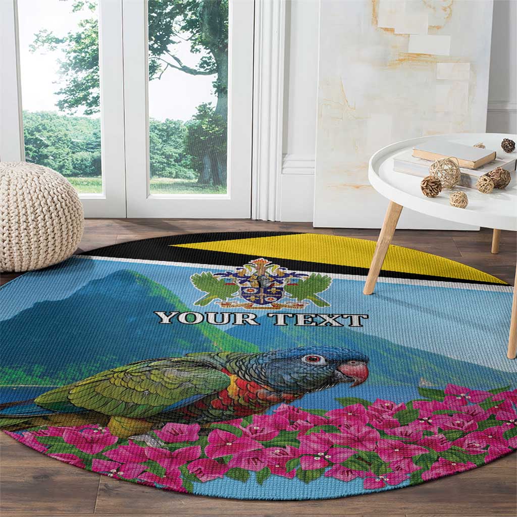 Personalized Pitons Saint Lucian Bougainvillea Round Carpet
