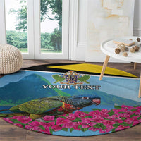 Personalized Pitons Saint Lucian Bougainvillea Round Carpet