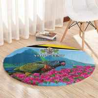 Personalized Pitons Saint Lucian Bougainvillea Round Carpet