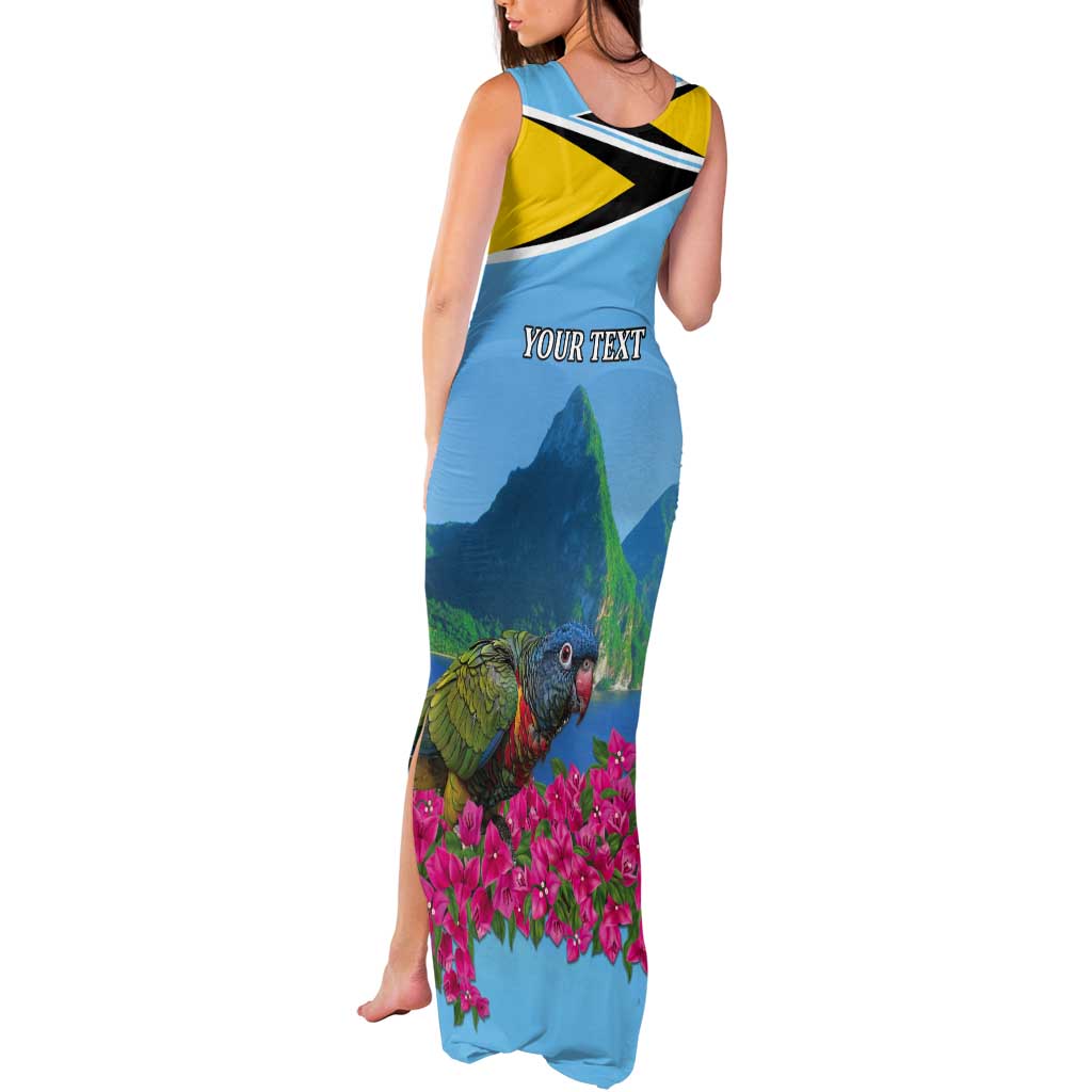 Personalized Pitons Saint Lucian Bougainvillea Tank Maxi Dress