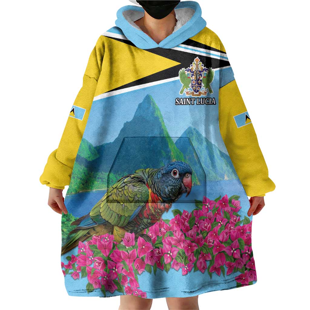 Personalized Pitons Saint Lucian Bougainvillea Wearable Blanket Hoodie