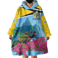 Personalized Pitons Saint Lucian Bougainvillea Wearable Blanket Hoodie