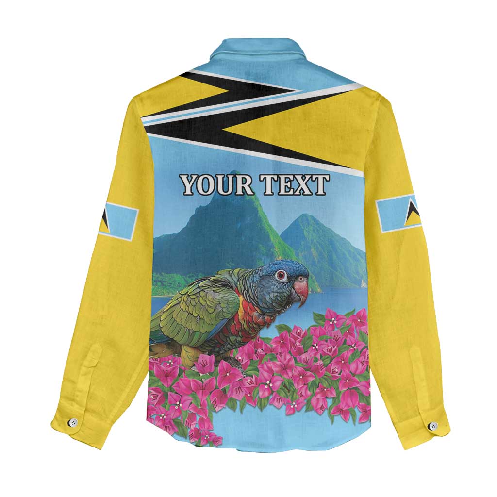 Personalized Pitons Saint Lucian Bougainvillea Women Casual Shirt