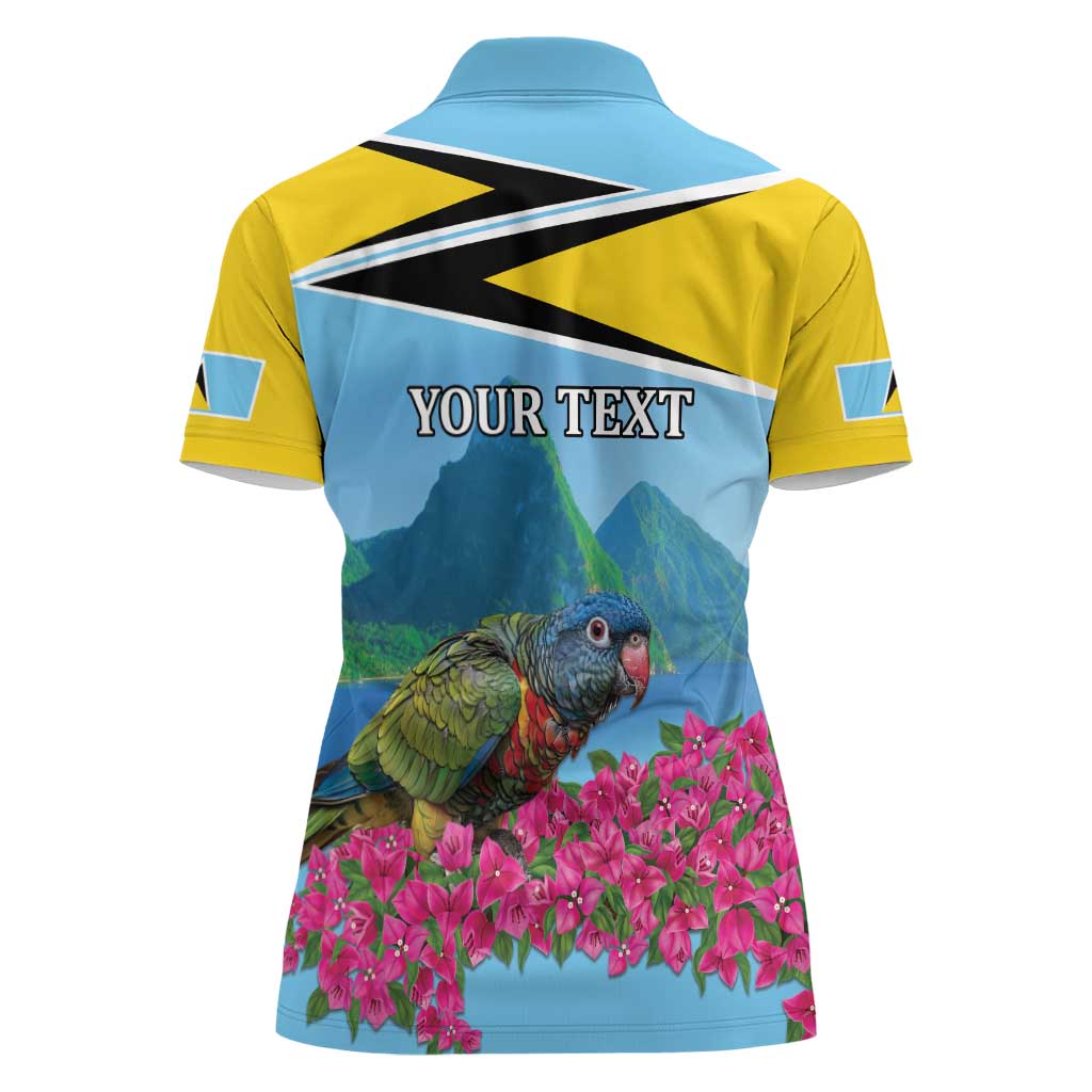 Personalized Pitons Saint Lucian Bougainvillea Women Polo Shirt