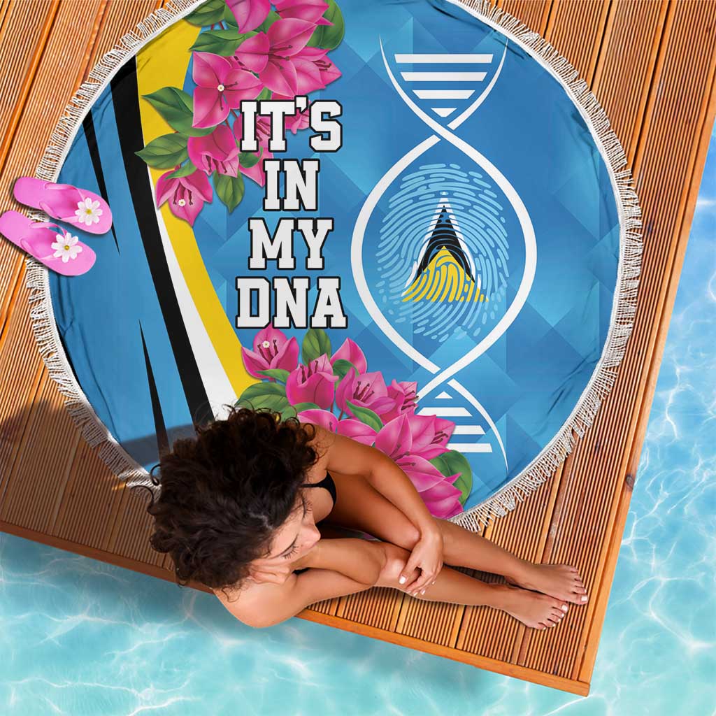 Saint Lucia Flag Pride It's in My DNA Beach Blanket