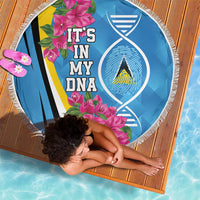 Saint Lucia Flag Pride It's in My DNA Beach Blanket
