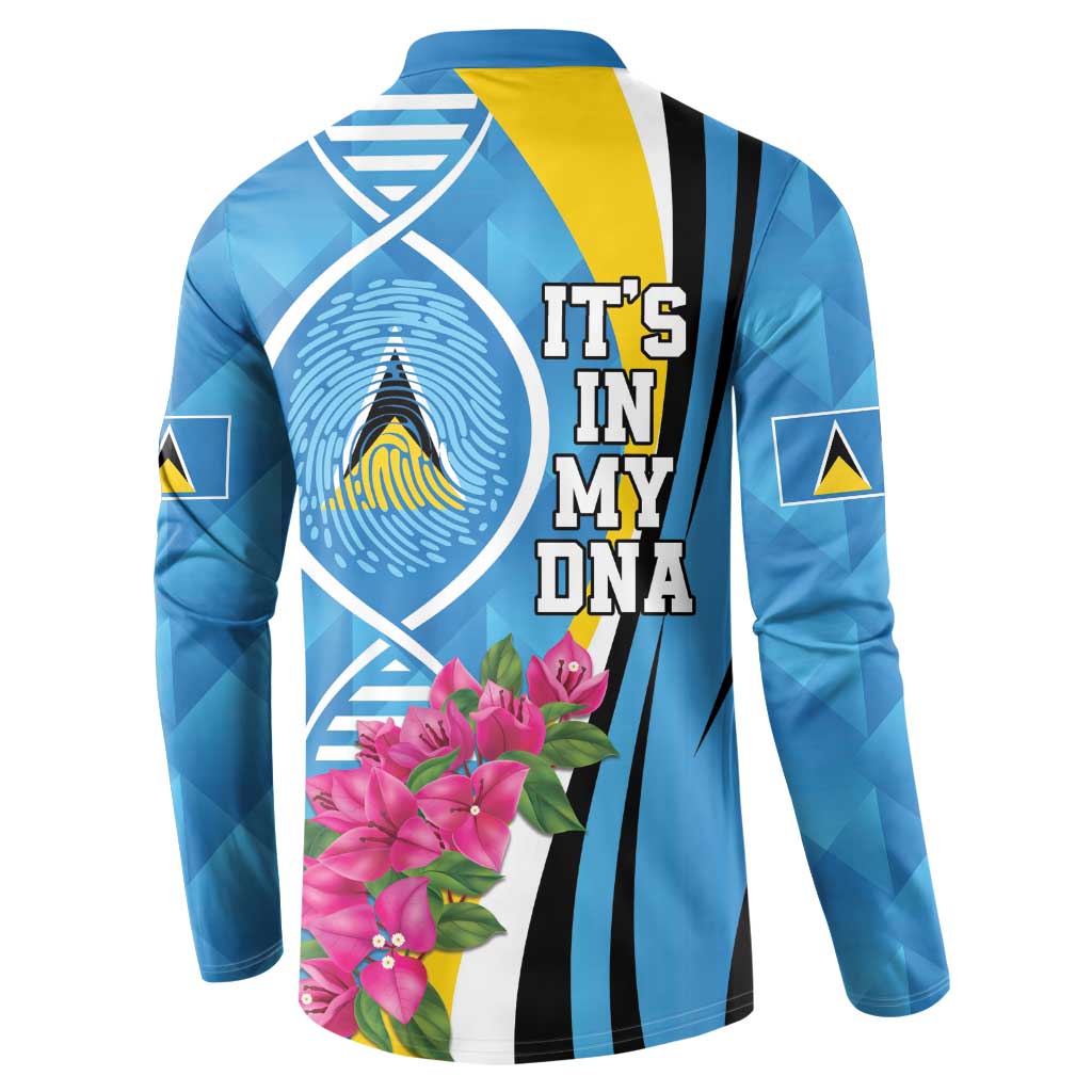 Saint Lucia Flag Pride It's in My DNA Button Sweatshirt