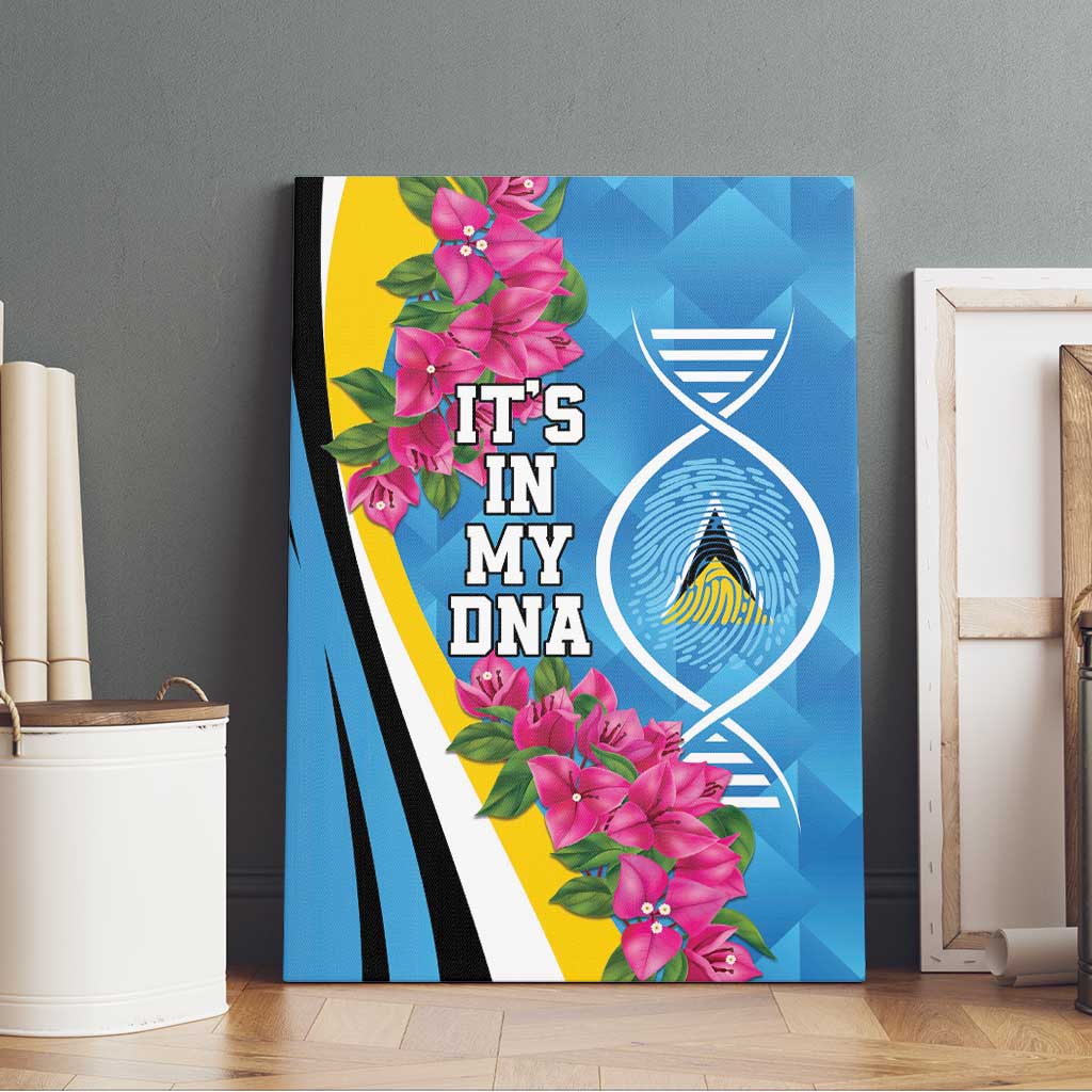 Saint Lucia Flag Pride It's in My DNA Canvas Wall Art