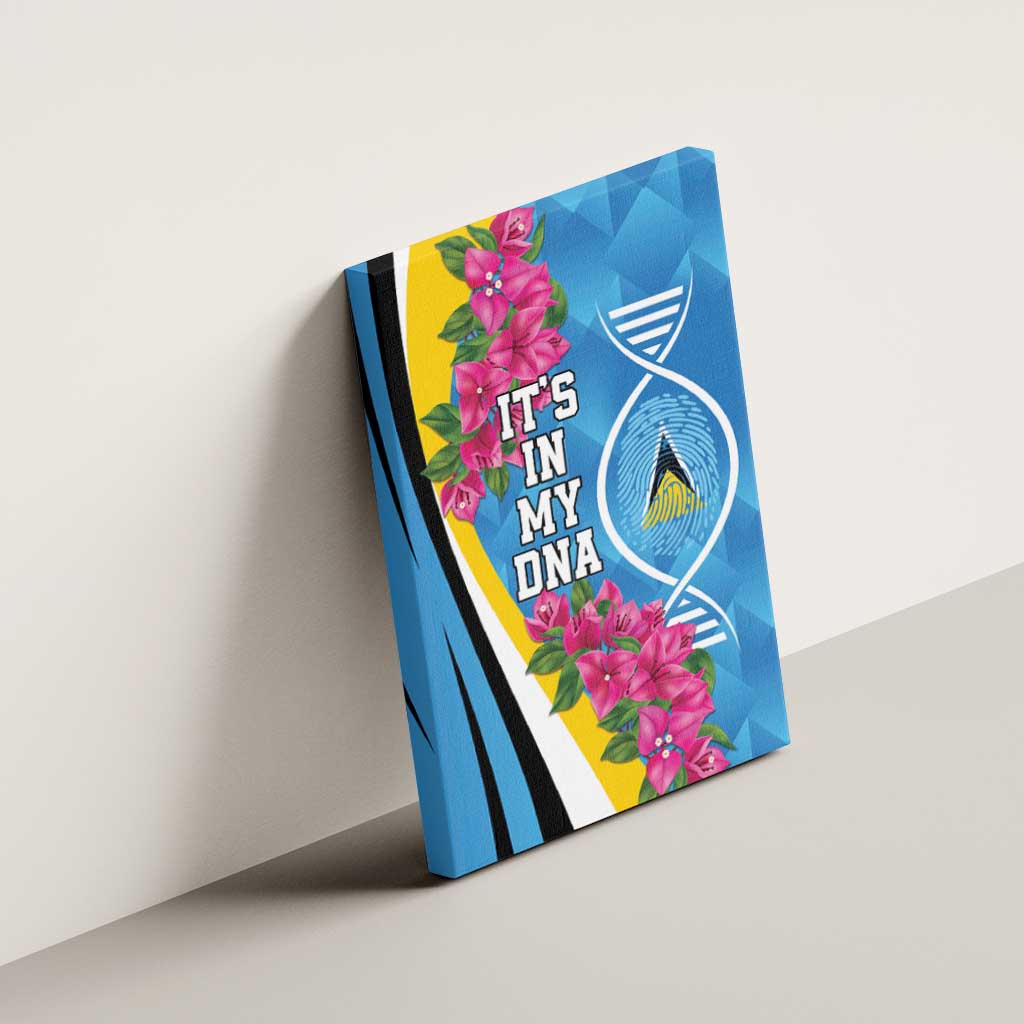 Saint Lucia Flag Pride It's in My DNA Canvas Wall Art