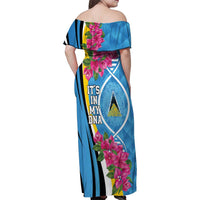 Saint Lucia Flag Pride It's in My DNA Family Matching Off Shoulder Maxi Dress and Hawaiian Shirt
