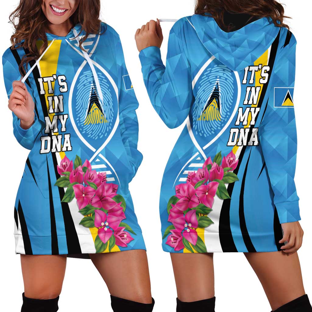 Saint Lucia Flag Pride It's in My DNA Hoodie Dress