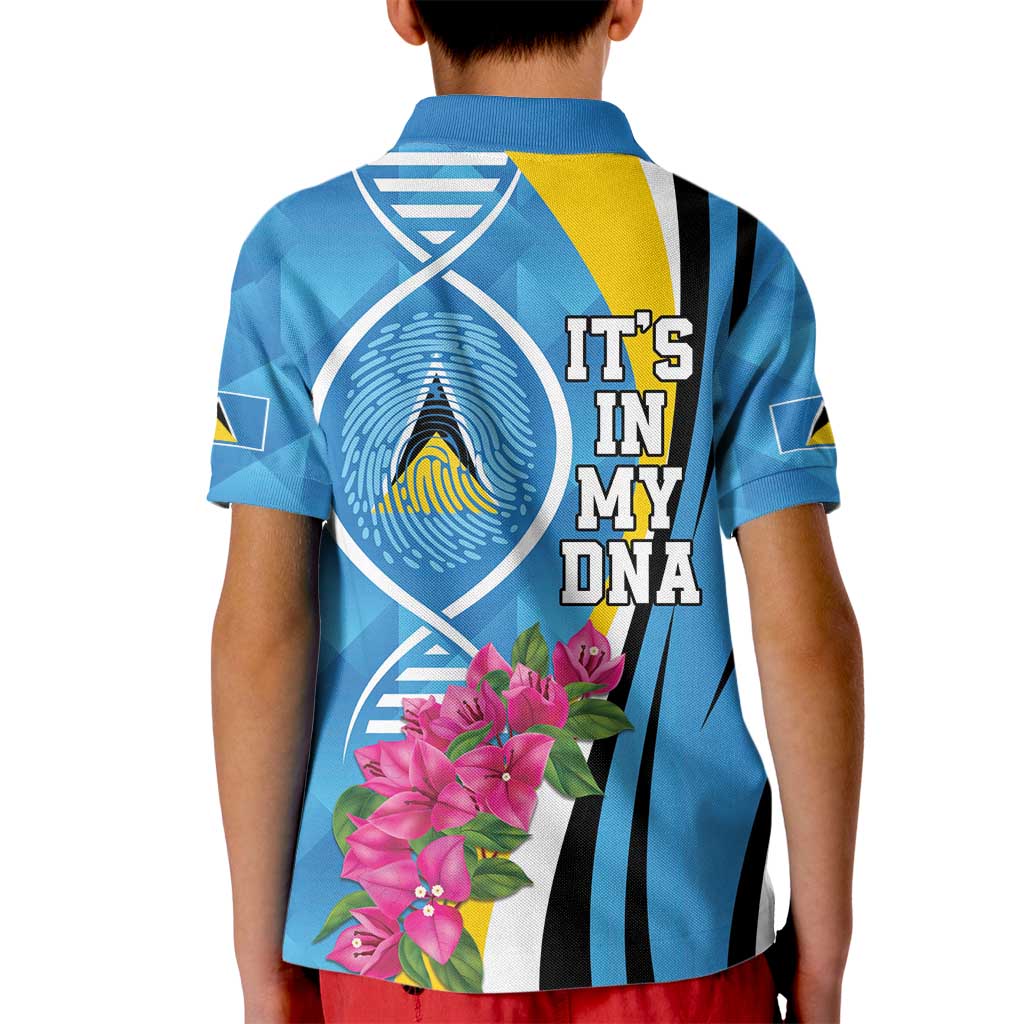 Saint Lucia Flag Pride It's in My DNA Kid Polo Shirt