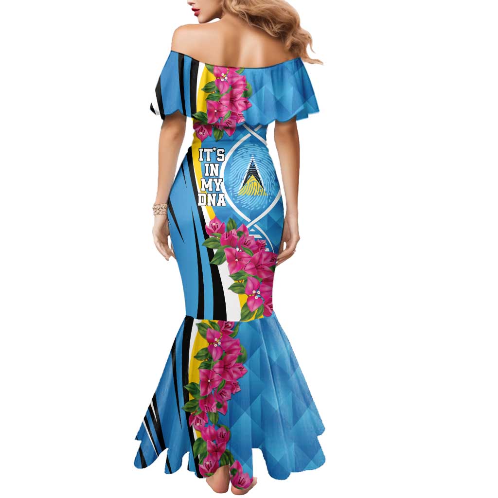 Saint Lucia Flag Pride It's in My DNA Mermaid Dress