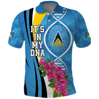 Saint Lucia Flag Pride It's in My DNA Polo Shirt