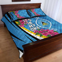 Saint Lucia Flag Pride It's in My DNA Quilt Bed Set