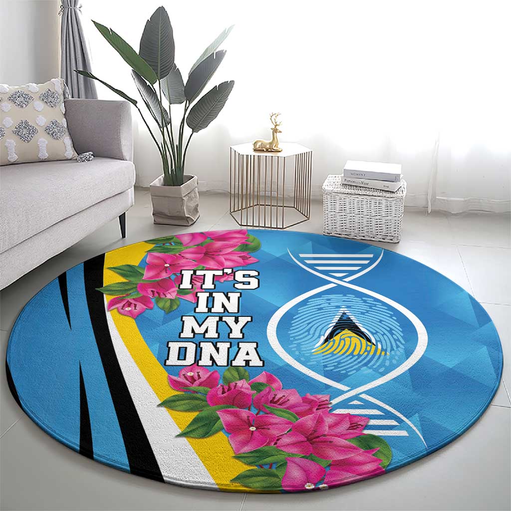 Saint Lucia Flag Pride It's in My DNA Round Carpet