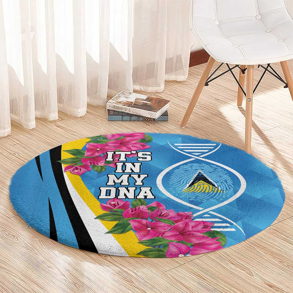 Saint Lucia Flag Pride It's in My DNA Round Carpet