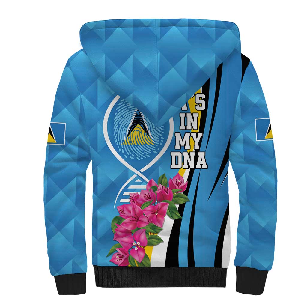 Saint Lucia Flag Pride It's in My DNA Sherpa Hoodie