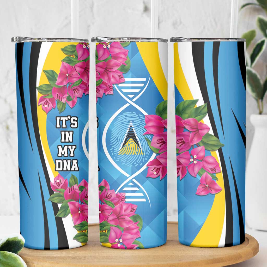 Saint Lucia Flag Pride It's in My DNA Skinny Tumbler
