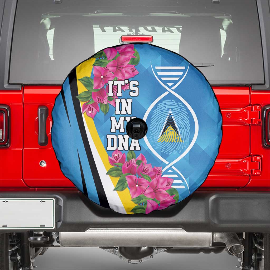 Saint Lucia Flag Pride It's in My DNA Spare Tire Cover
