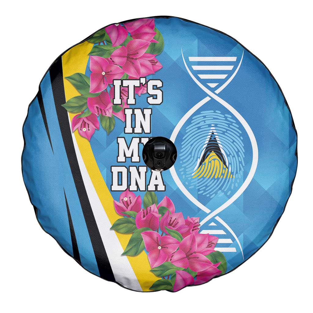 Saint Lucia Flag Pride It's in My DNA Spare Tire Cover