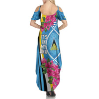 Saint Lucia Flag Pride It's in My DNA Summer Maxi Dress