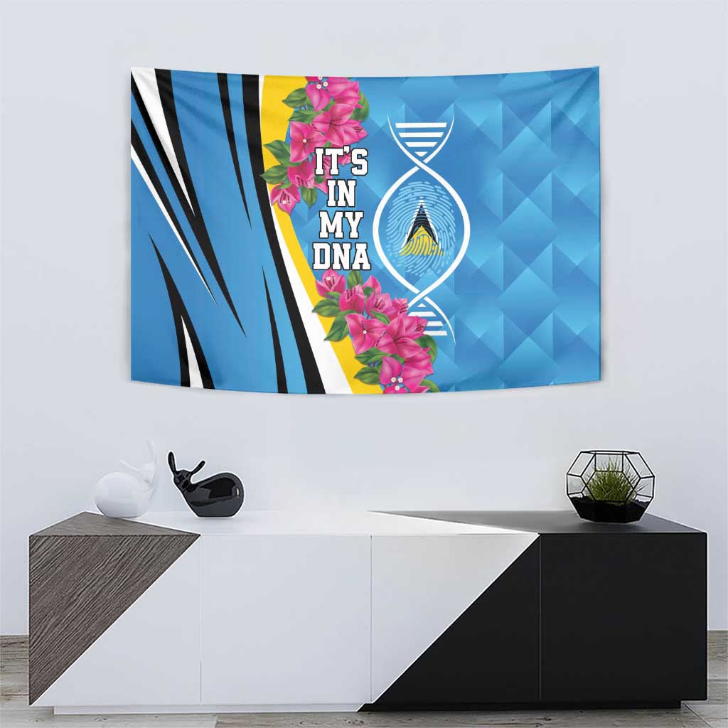 Saint Lucia Flag Pride It's in My DNA Tapestry