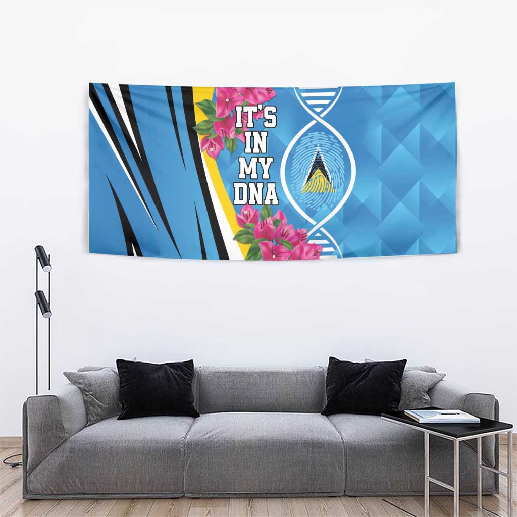Saint Lucia Flag Pride It's in My DNA Tapestry