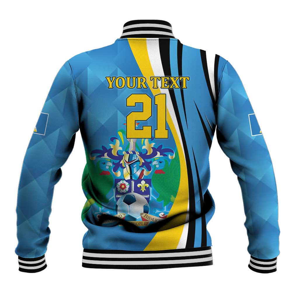 Custom Saint Lucia Football Baseball Jacket Sporty Pattern