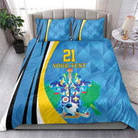 Custom Saint Lucia Football Bedding Set Sporty Pattern