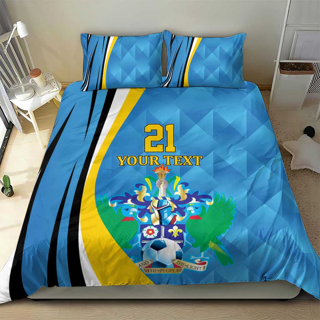 Custom Saint Lucia Football Bedding Set Sporty Pattern