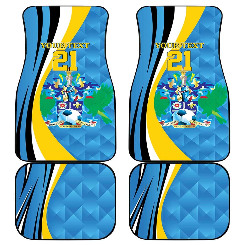 Custom Saint Lucia Football Car Mats Sporty Pattern