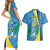 Custom Saint Lucia Football Couples Matching Short Sleeve Bodycon Dress and Hawaiian Shirt Sporty Pattern