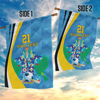 Custom Saint Lucia Football Garden Flag Sporty Pattern