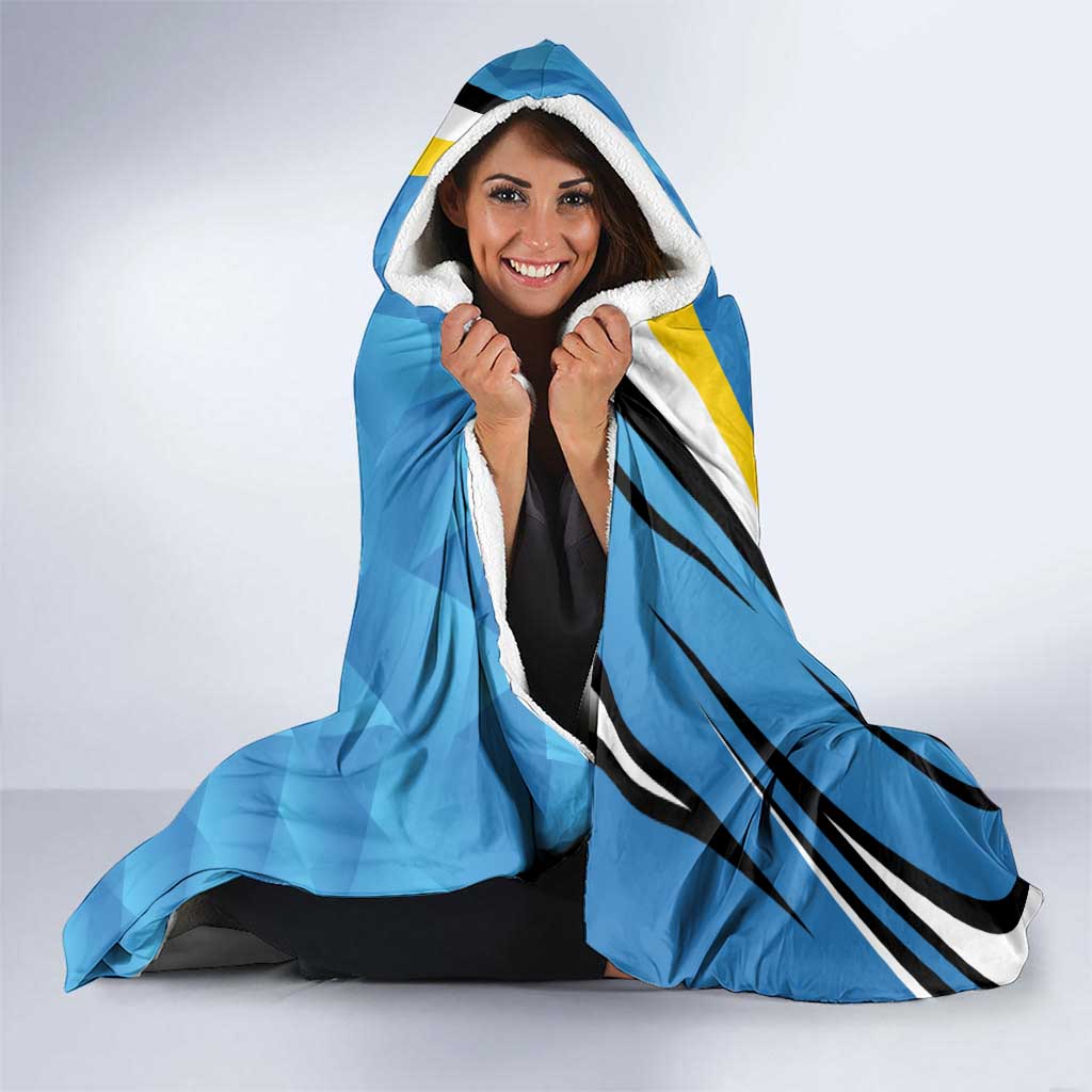 Custom Saint Lucia Football Hooded Blanket Sporty Pattern