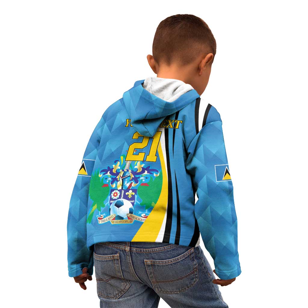 Custom Saint Lucia Football Kid Hoodie Sporty Pattern