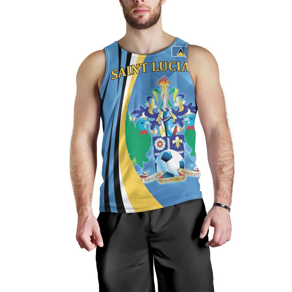 Custom Saint Lucia Football Men Tank Top Sporty Pattern