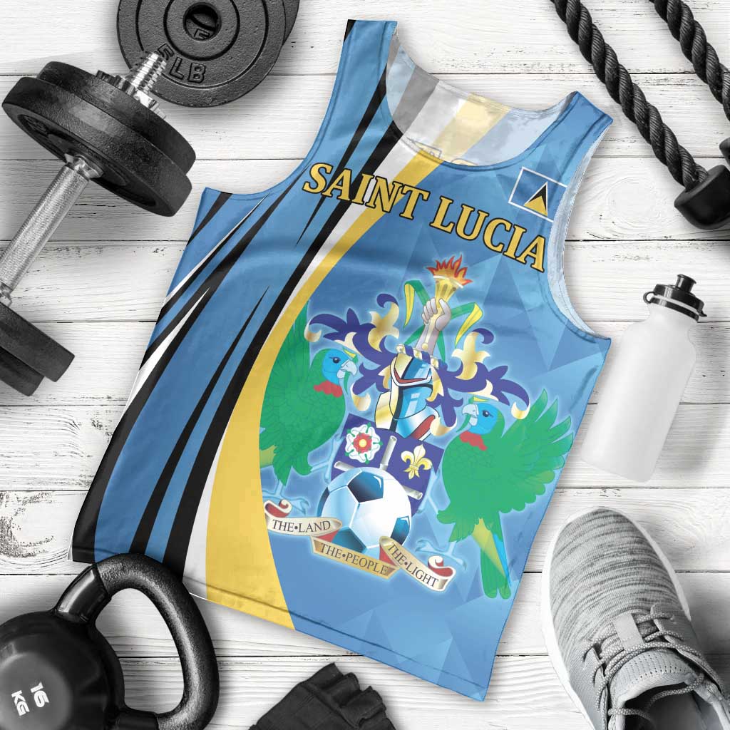 Custom Saint Lucia Football Men Tank Top Sporty Pattern