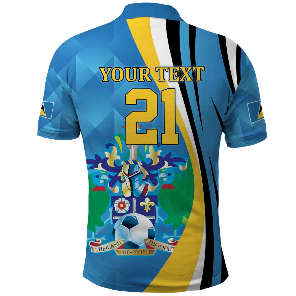 Custom Saint Lucia Football Polo Shirt Sporty Pattern