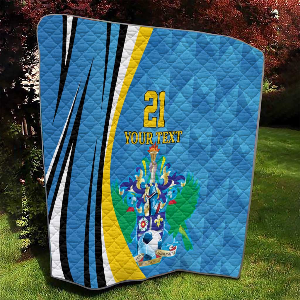 Custom Saint Lucia Football Quilt Sporty Pattern