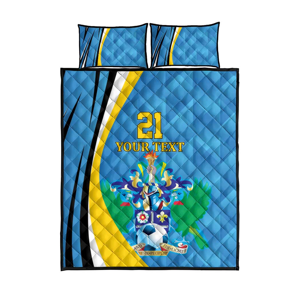 Custom Saint Lucia Football Quilt Bed Set Sporty Pattern